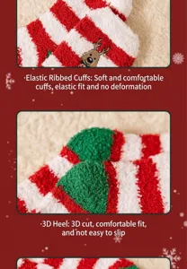 Weihnachten dicke Korallenfleece Mittelsocken süße Cartoon Hirsch Fußboden Socken warm