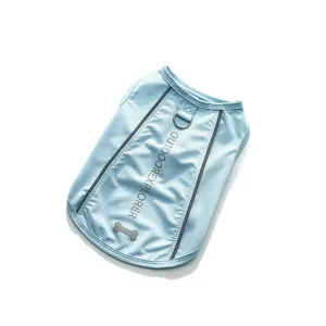Chaleco de verano transpirable de malla para perros ropa refrescante azul claro reflectante