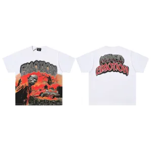 Classic white short-sleeve graphic t-shirt with retro zombie print and rhinestone text.