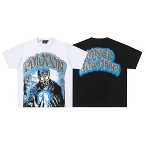 Streetwear rhinestones short sleeve t-shirt, casual high street graphic summer top.