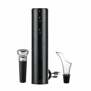 Electric Wine Opener Automatic Corkscrew Rechargeable Wine Bottle Opener Set with Foil Cutter Wine Pourer Vacuum Stopper
