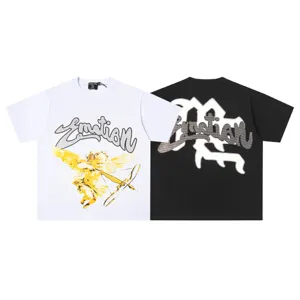 Discover our stylish streetwear rhinestone graphic short sleeve t-shirt featuring trendy details.
