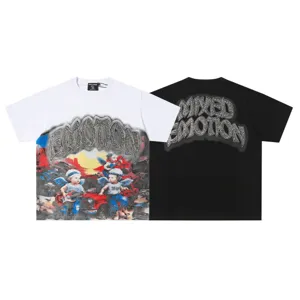 Unisex streetwear short sleeve t-shirt with rhinestone graphic and chic letters design.