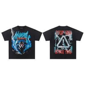 Vintage washed short sleeve t-shirt with cool wolf graphic and street style design for men.