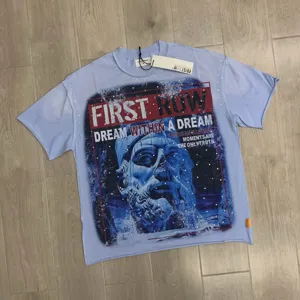 American high street washed short sleeve t-shirt with graphic print and rhinestones.