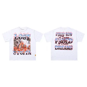 Vintage Washed Rhinestone Graphic Short Sleeve T-Shirt Streetwear Unisex Casual Tee