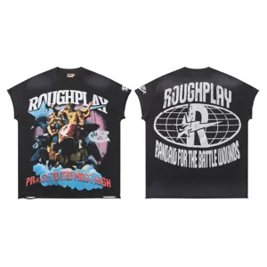 Camiseta gráfica de manga corta lavada vintage, ropa de estilo urbano de alta costura para todos.