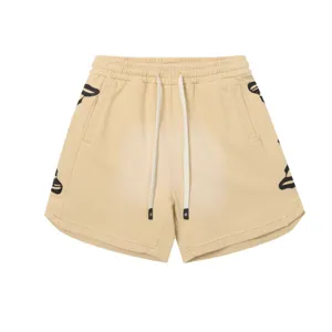 Pantaloncini casual vintage lavati da uomo e donna coulisse vita elastica streetwear