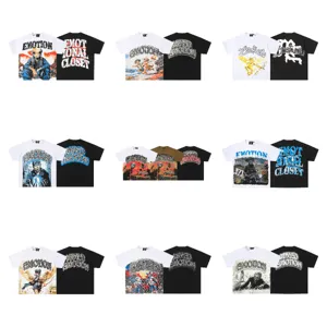 Men Casual Pure Cotton Short Sleeve T-Shirt Geometric Letter Rhinestone Print Loose Fit Summer Streetwear Top