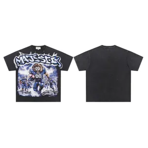 Vintage washed graphic short sleeve t-shirt for men and women, streetwear casual tee.