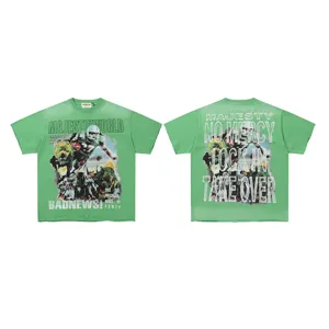 Vintage washed graphic tee with bold front and back football print and streetwear style.