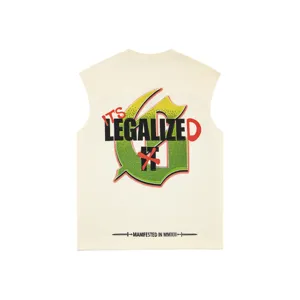 Detailed view of the back graphic print and rhinestone details on this stylish streetwear tank.