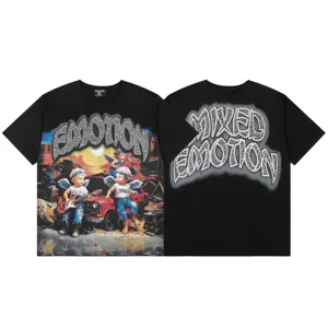 Camiseta streetwear negra con gráfico para hombres y mujeres con letras de diamantes y diseño.