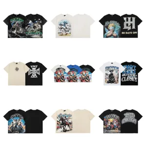 Hombres Mujeres Streetwear Camiseta de Manga Corta Strass Estampado de Letras Suelto Casual Verano Top