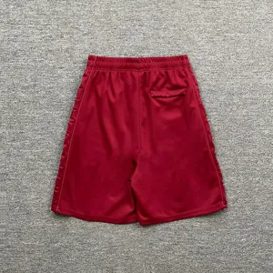 Ανδρικό γυναικείο αθλητικό σορτς mesh streetwear, casual παντελόνι με ανάγλυφα γράμματα.
