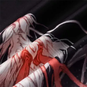 Detail view of Japanese ukiyo-e dragon print fabric for traditional haori cardigans.