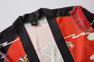Japanese retro ukiyo-e tiger print kimono cardigan loose casual seven sleeve shirt top