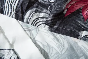 Detailed close-up view of Japanese retro ukiyo-e crane pattern fabric for cardigan.