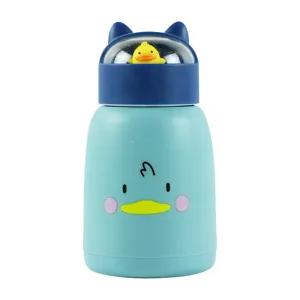 Niedliche Cartoon Ente doppelwandige Glas Wasserflasche tragbare Studenten Geschenk Tasse