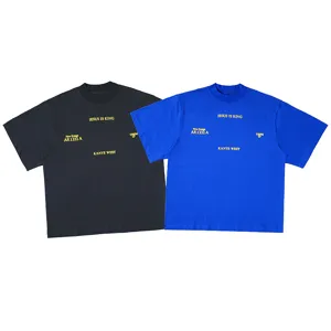 American High Street Letter Print Cotton T-Shirt Unisex Loose Fit Short Sleeve Graphic Tee Summer Casual Fashion Top