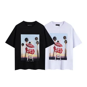 Unisex casual streetwear short sleeve t-shirt featuring a cool graphic palm tree print.