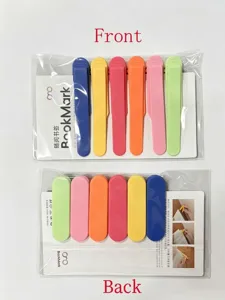 Silikon Lesezeichen Detail mit bunten Clip Designs und praktischen Anleitungen für Bücher.