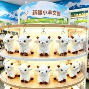 Cute plush sheep keychain soft lamb doll bag pendant lovely animal toy accessory gift