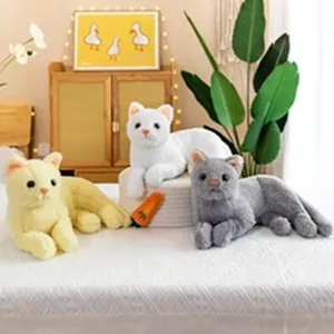Cute simulation cat plush toys set, soft stuffed animal dolls for home decor and kids gifts.