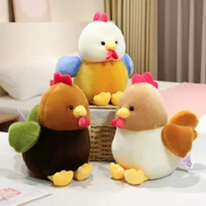 Cute colorful plush chicken toys soft stuffed animal doll lovely room decor gift