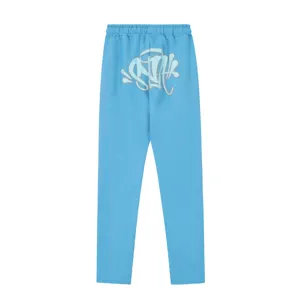 Pantaloni della tuta casual stile streetwear Y2K azzurri con dettaglio stampa retro.