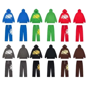 Completo Sportivo Uomo Stile SYNA World Con Felpa In Pile E Pantaloni Top And Bottom Stampa Graffiti High Street Y2K Hip Hop