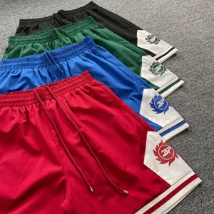 Herren Damen lässige Sportshorts Farbblock Mesh elastische Taille Streetwear Sommer