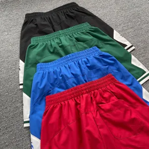 Herren Damen High Street Mesh Shorts elastischer Bund farbblockierte Sporthose 4 Farben