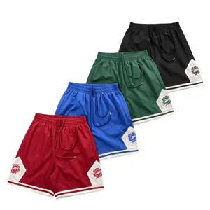 Herren Damen Farbblock Sport Shorts Mesh Kordelzug lässig Streetwear fünf Hosen BP Logo