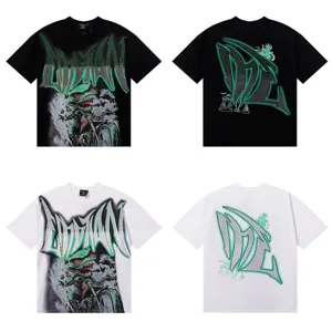 Unisex streetwear casual μπλουζάκι με στρας, hip-hop κοντομάνικο καλοκαιρινό top.