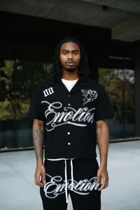 Men streetwear waffle short sleeve shirt and shorts set with custom embroidery design!