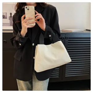 Sac à main élégant en velours côtelé uni sac fourre-tout tendance pour femme quotidien.
