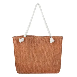 Gewebte Stroh Strandtasche für Damen große Kapazität Sommertasche Schultertasche lässig