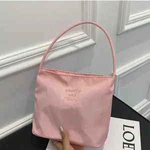 Sac Bandoulière en Nylon Mode pour Femmes Sac Seau Brodé Décontracté