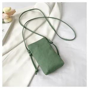 Petit sac bandouliere pour telephone en toile verte sac a main decontracte mode femme