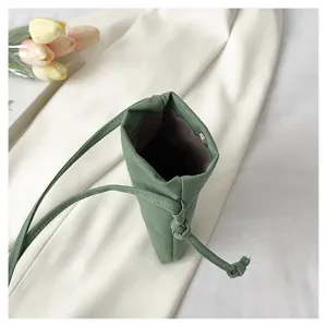 Sac bandoulière en toile verte petit sac téléphone portable sac à épaule style minimaliste