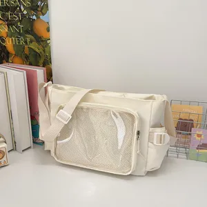 Bolso bandolera transparente estilo japonés gran capacidad bolsa escolar bonita para chicas