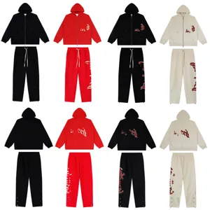 God Speed Embroidered Hoodie Sweatpants Top And Bottom Streetwear Fashion Tracksuit For Men Women High Street Casual Clothing