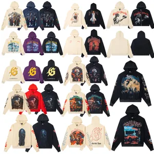 High Street Godspeed Totenkopf Grafik Gewaschener Hoodie Unisex Vintage Gothic Letter Print Oversized Sweatshirt Jacke