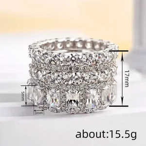 Luxe stapelbare ringenset voor dames, 4-delige sieraden ingelegd met strass voor stijl.