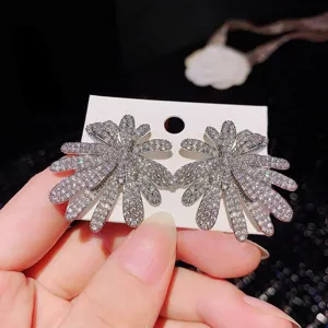 Glitzernde Zirkonia Feuerwerk Ohrringe Detailansicht, elegante Ohrstecker für Partys.