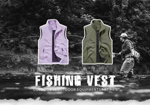 Vista de detalle del chaleco de hombre secado rápido, sin mangas, ideal para pesca y aire libre.