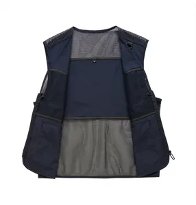Detail view of the inner mesh structure and multi-pocket design of this breathable tactical vest.