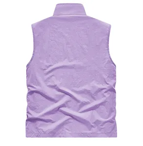 Gilet casual uomo collo a listino asciugatura rapida retro dettaglio, giacca smanicata outdoor