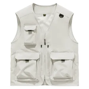 Men's Tactical Cargo Vest Multi-Pocket Outdoor Fishing Photography Workwear Casual Sleeveless Jacket Top